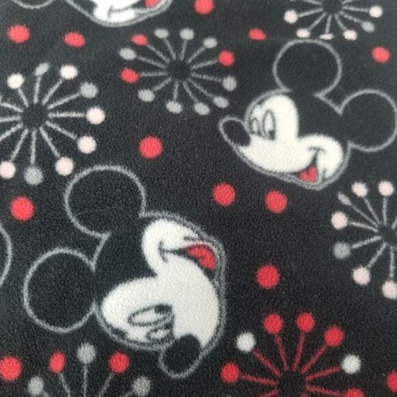 Cute black white red warm fleece Mickey Mouse jammie pants or day fleece pants. - Picture 2 of 13